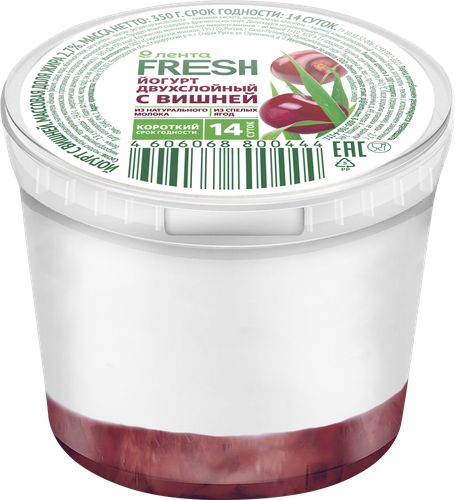 

Йогурт Лента Fresh с вишней 2.7% 350 г