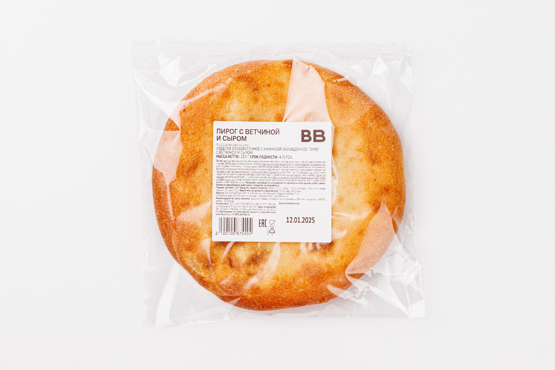 

Пирог ВкусВилл с ветчиной и сыром 250 г