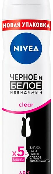 Антиперспирант NIVEA Черное и Белое Невидимый Clear 150мл