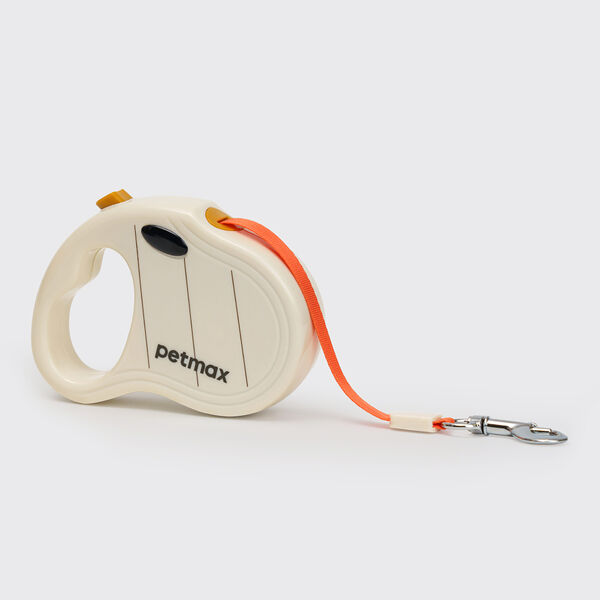 Рулетка Petmax XS ремень 3 м 15 кг белая с оранжевым