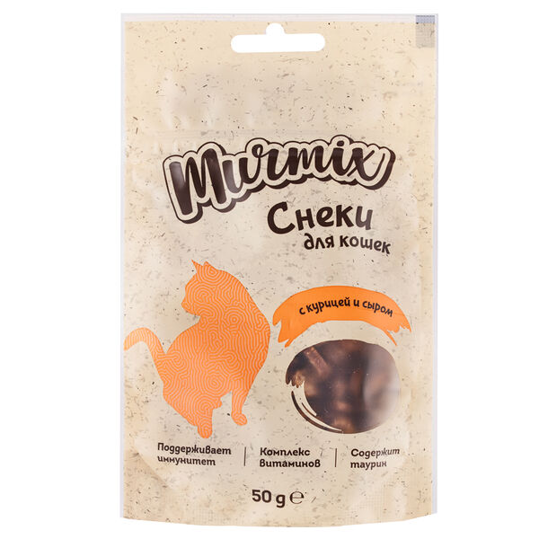 Лакомство для кошек, снеки с курицей и сыром