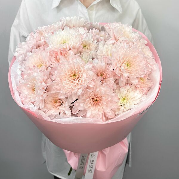 Букет из цветов, монобукет из хризантем Джульетта S