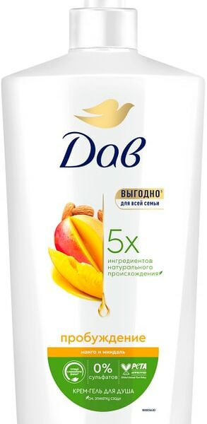 Крем-гель для душа Дав для всей семьи манго и миндаль 610мл