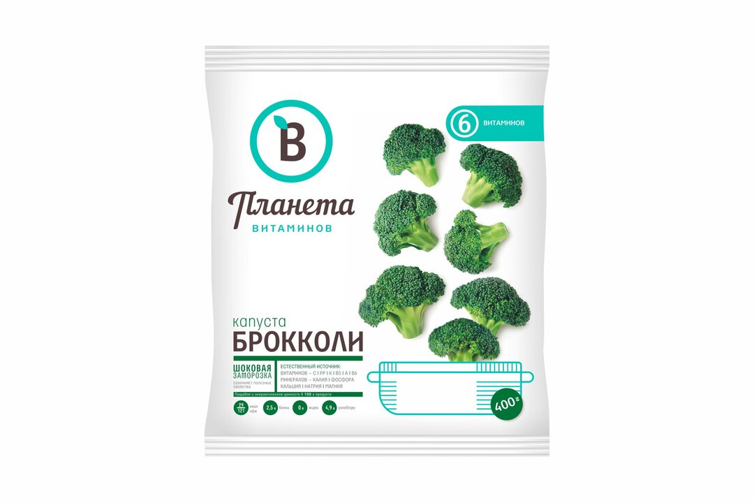 

Брокколи Планета Витаминов быстрозамороженная 400 г