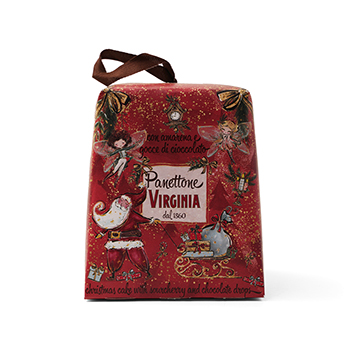 

Кулич Virginia Amaretti Panettone с вишней и кусочками шоколада в подарочной рождественской упаковке 100 г, Италия