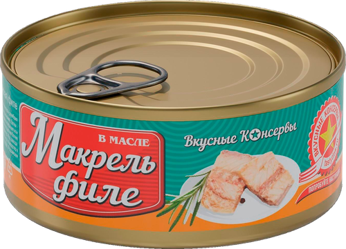 

Макрель Вкусные консервы филе в масле 140 г
