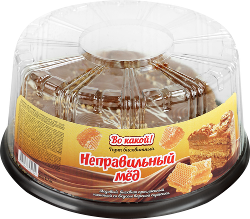 

Торт бисквитный Во какой Неправильный мед 700г