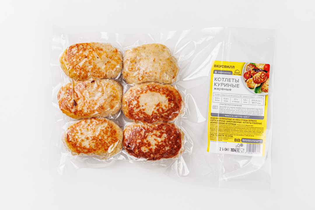 

Котлеты ВкусВилл куриные жареные замороженные 420 г