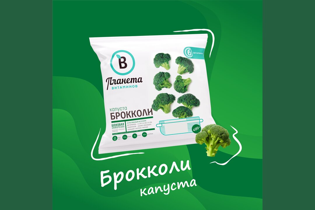

Брокколи Планета Витаминов быстрозамороженная 400 г