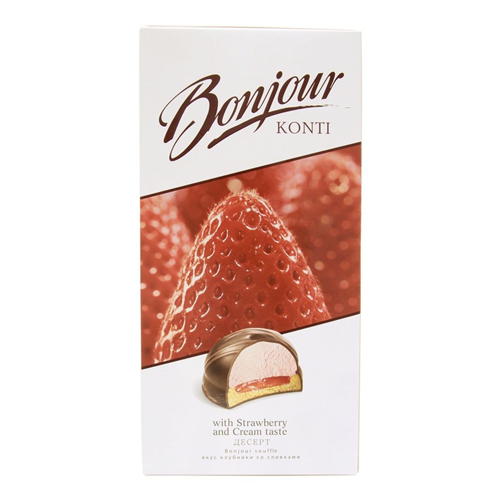 

Десерт Bonjour Konti souffle Клубника со сливками 232 г