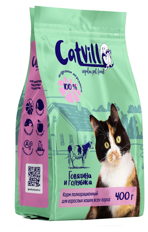 

Корм сухой для кошек Vill Говядина с голубикой 400 г