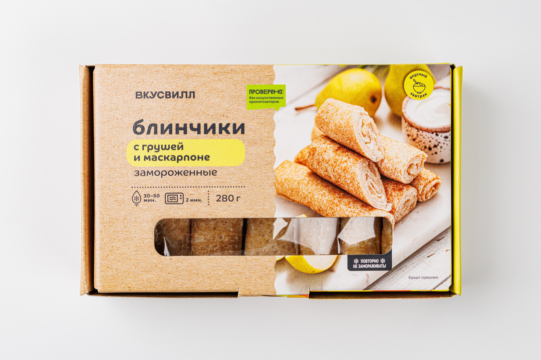 

Блинчики с грушей и маскарпоне замороженные 280 г