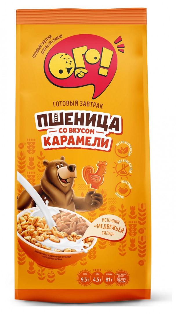 

Готовый завтрак Ого! Воздушная пшеница со вкусом карамели 150 г, дизайн упаковки в ассортименте