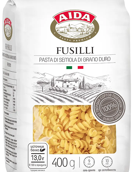 Макароны Aida Fusilli спирали 400 г