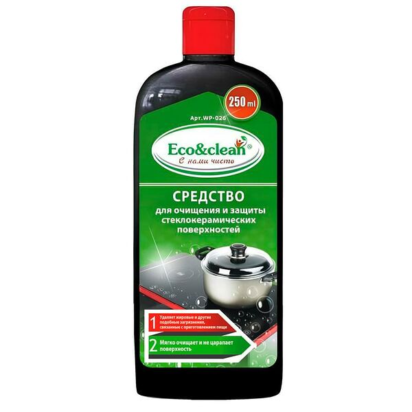 Eco&clean Средство для очищения и защиты стеклокерамических поверхностей, 250 мл.