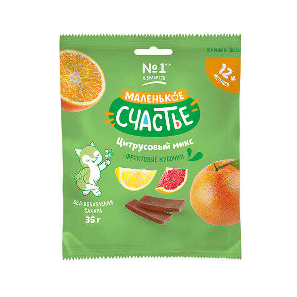 Кусочки фруктовые Маленькое счастье Цитрусовый микс 35г ДП