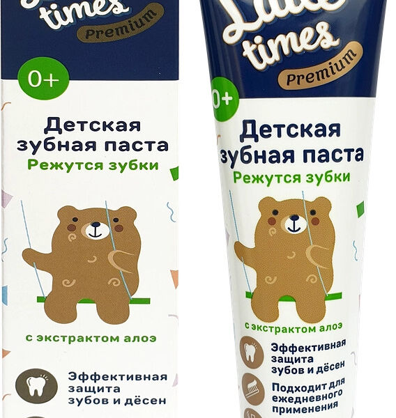 Зубная паста детская Little Times Режутся зубки фруктовая 0+ 50мл