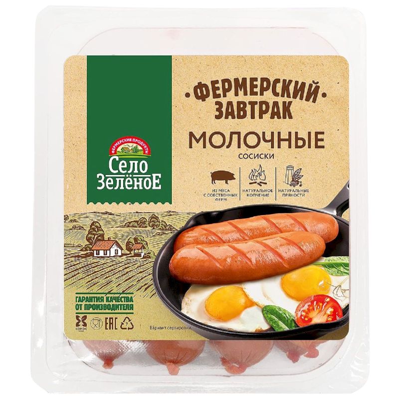 

Сосиски Село Зелёное Молочные 400 г