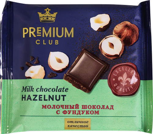 Шоколад молочный Premium Club с фундуком 50 г