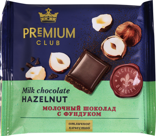 

Шоколад молочный Premium Club с фундуком 50 г