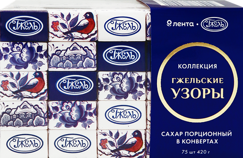 Сахар порционный ЛЕНТА Русские Узоры, в конвертах, 75х5,6г