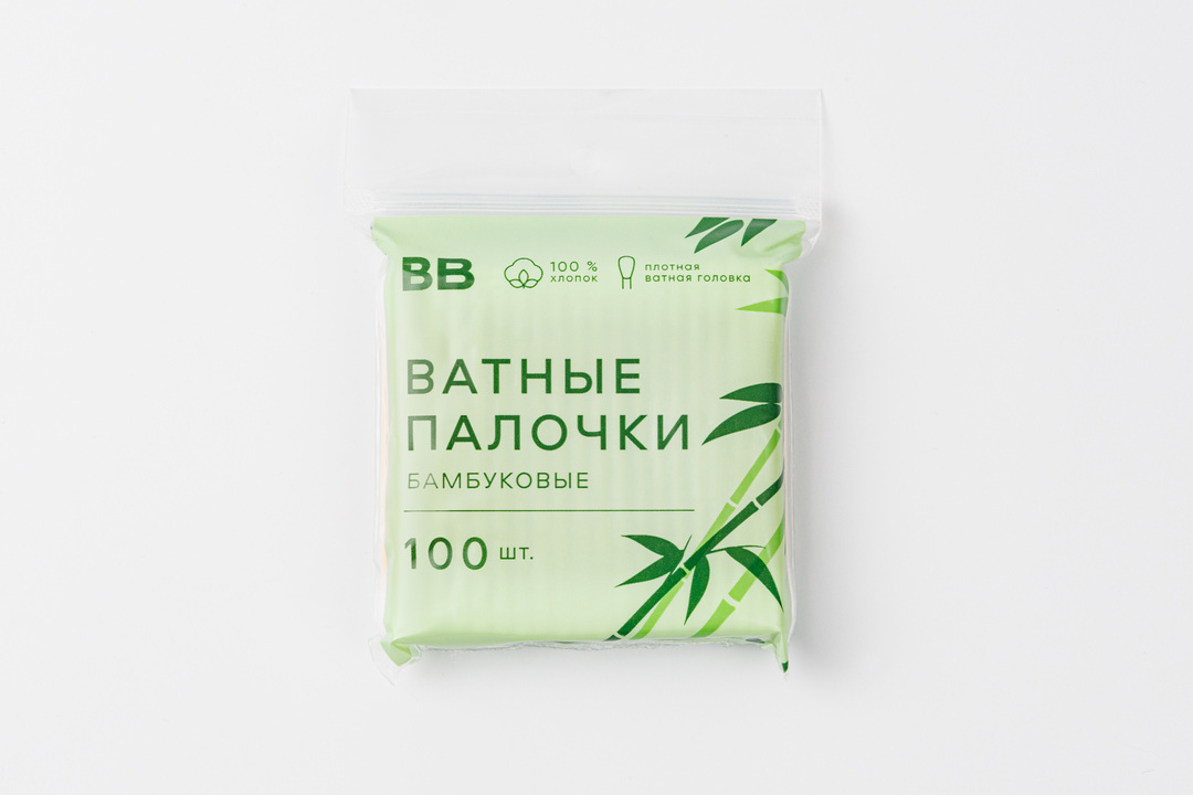 

Ватные палочки ВкусВилл бамбуковые ватные 100 шт