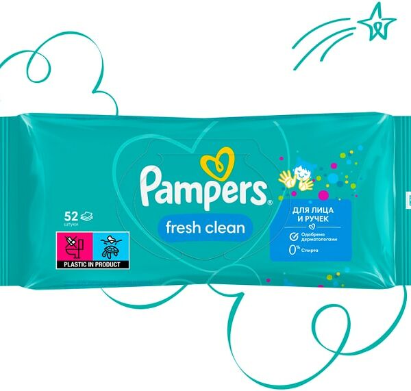 Салфетки влажные детские Pampers Fresh Clean 52шт