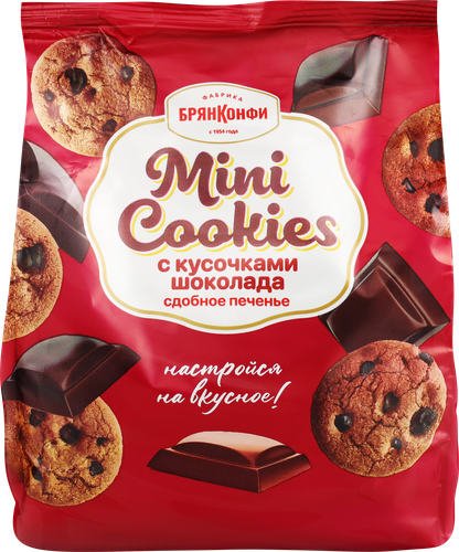 

Печенье сдобное Брянконфи Mini Cookies с кусочками шоколада 200 г дизайн упаковки в ассортименте