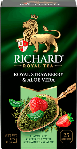

Чай зеленый Richard Royal Strawberry & Aloe Vera клубника и алоэ 25 пакетиков 37.5 г