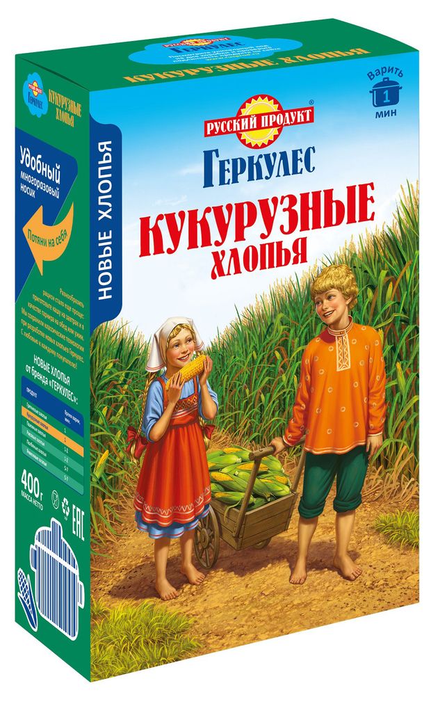 

Хлопья Русский продукт Геркулес Кукурузные