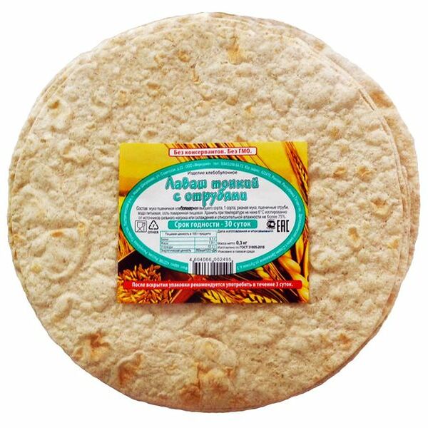 Лаваш тонкий с отрубями ТМ Шигалеевский