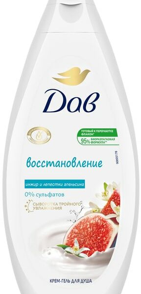 Крем-гель для душа Дав Увлажняющий для всей семьи инжир и лепестки апельсина 250мл