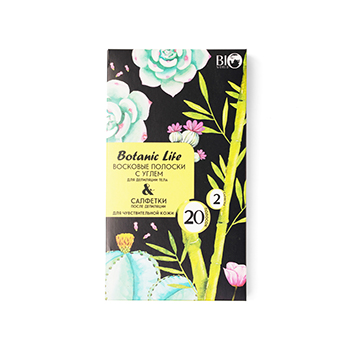 

Набор восковых полосок Bio World Botanic Life с углем для депиляции тела восковые полоски + салфетка