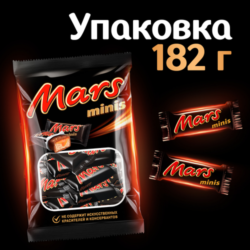 

Шоколадные конфеты Mars Minis с карамелью и нугой 182 г