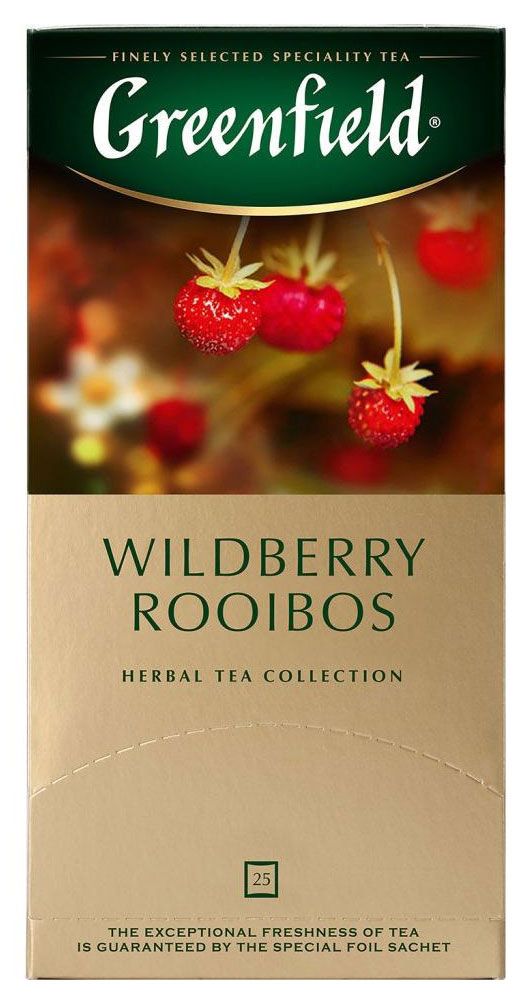 

Чай травяной Greenfield Wildberry Rooibus земляника-клюква 25 пакетиков, 37.5 г