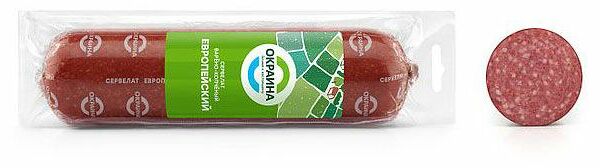 Колбаса Окраина варено-копченая Сервелат Европейский вес