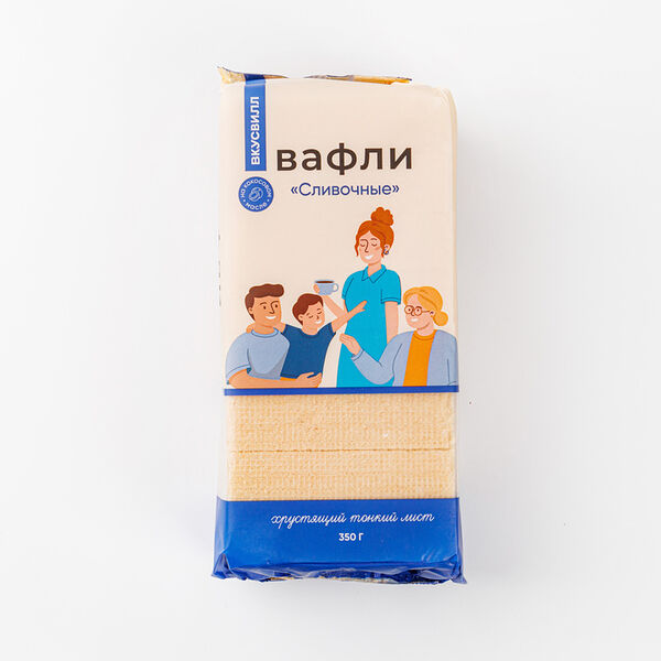 Вафли ВкусВилл Сливочные 350 г