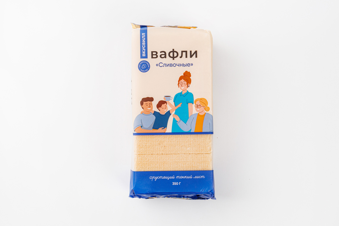 

Вафли ВкусВилл Сливочные 350 г