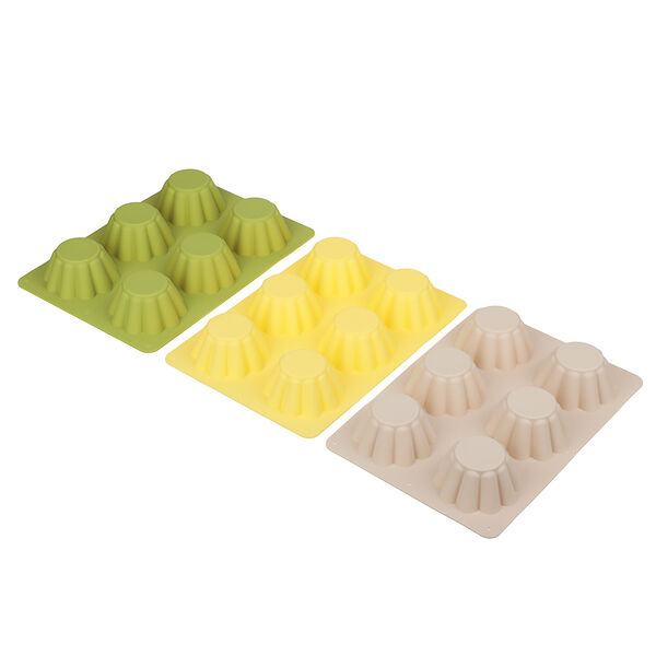 Vetta форма силиконовая 6 ячеек, для кексов, гофрированная, 25.5x18x3.5см