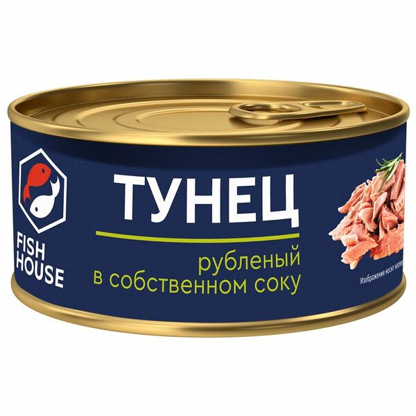 Тунец Fish House рубленый в собственном соку 185 г