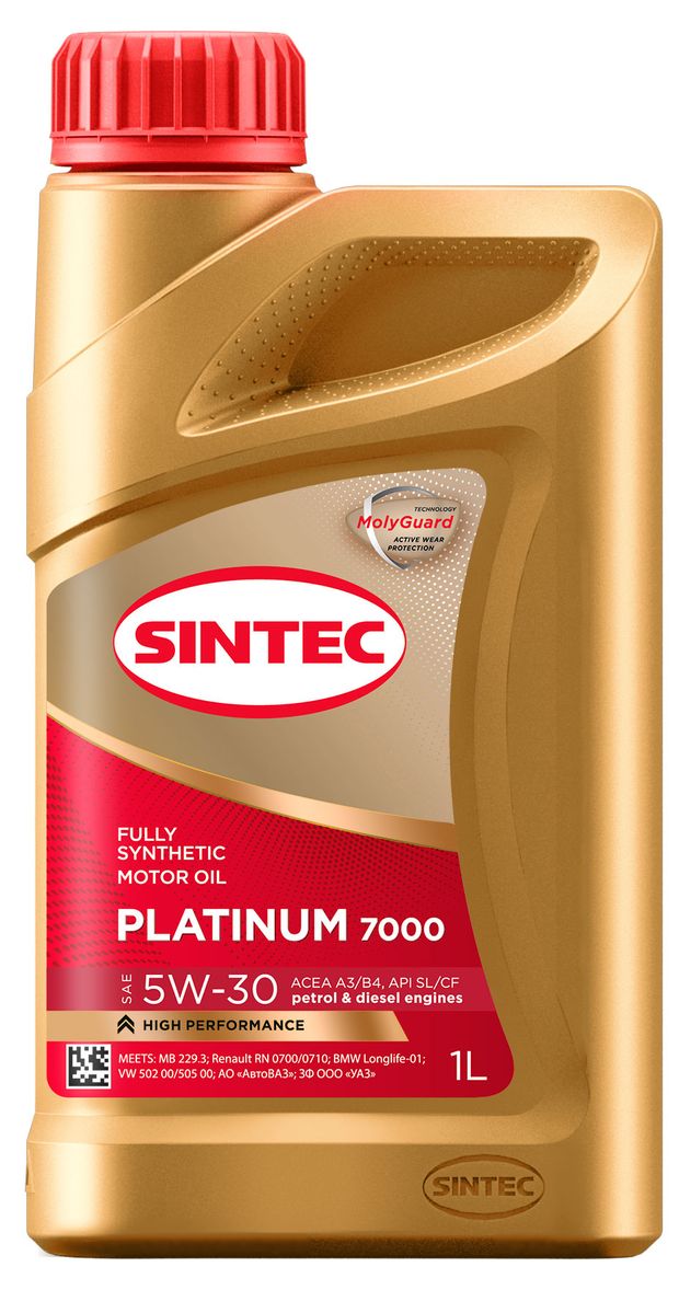 

Моторное масло Sintec 5W30 Платинум GT Api SL/CF синтетическое 1л