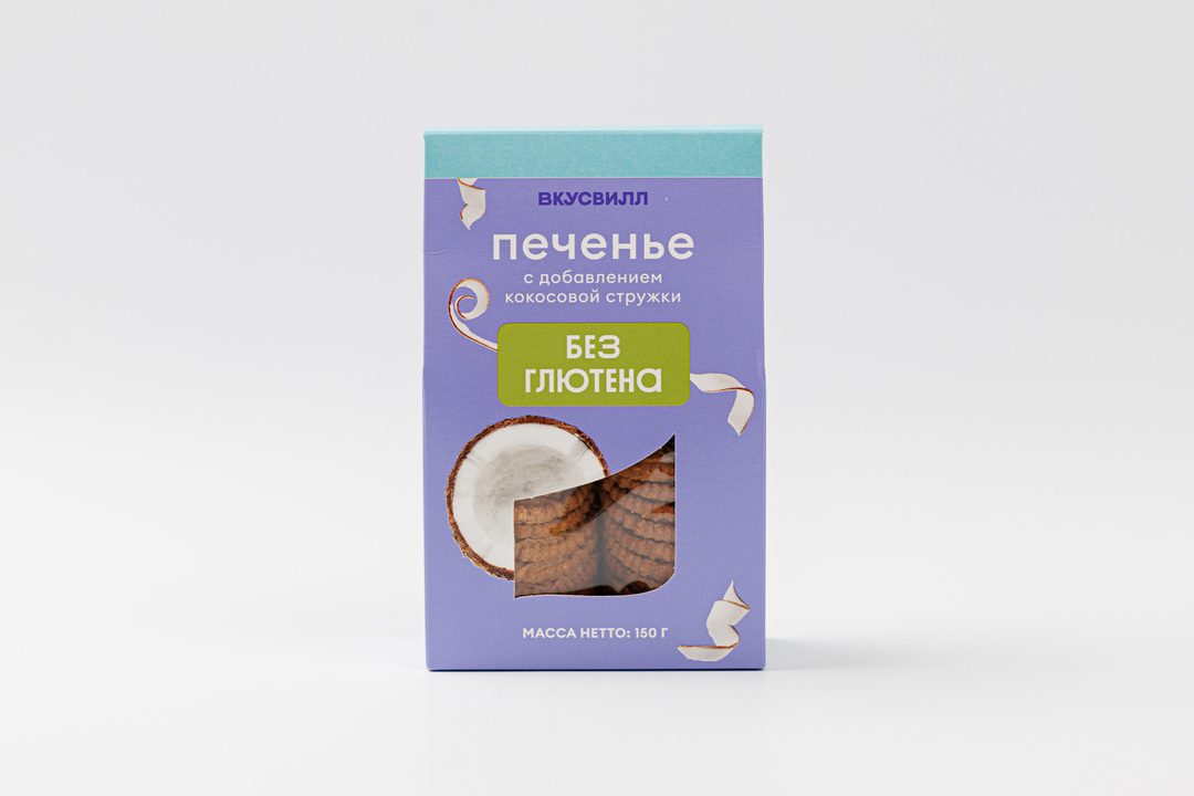 

Печенье ВкусВилл с добавлением кокосовой стружки без глютена 150 г