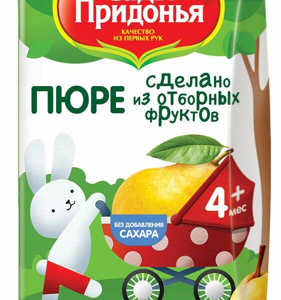 Пюре фруктовое Сады Придонья Груша, с 4 месяцев, 125 г