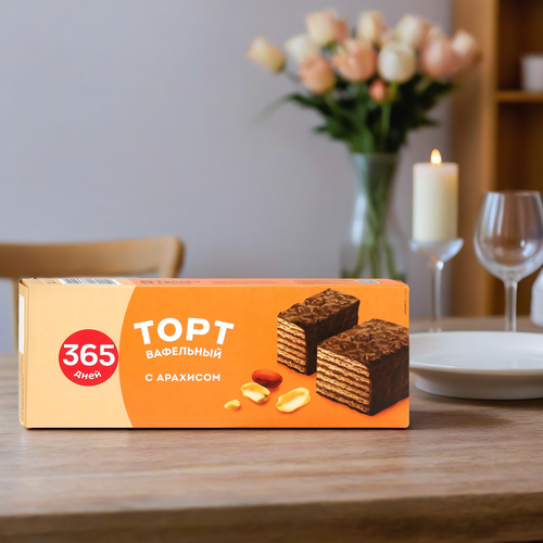 

Торт вафельный 365 дней с арахисом, 200 г