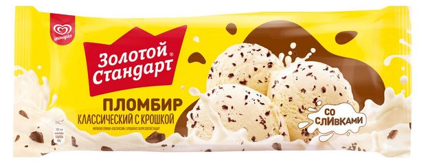 

Мороженое пломбир Золотой стандарт Классический с шоколадной крошкой 12% 400 г