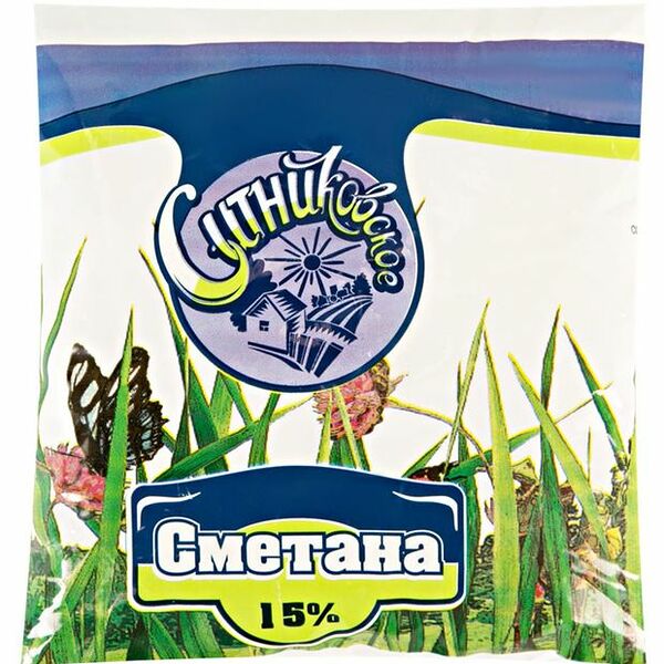Сметана Ситниковское 15% 500 г