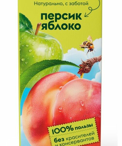 Нектар яблоко-персик Волжский Посад 200 мл