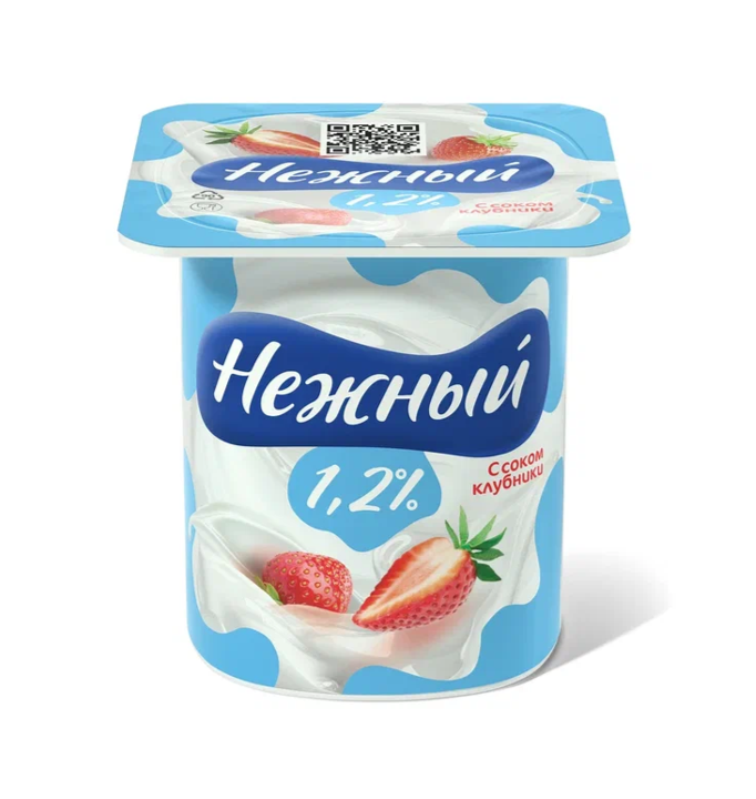

Йогурт Нежный 1,2% с соком клубники 100 г