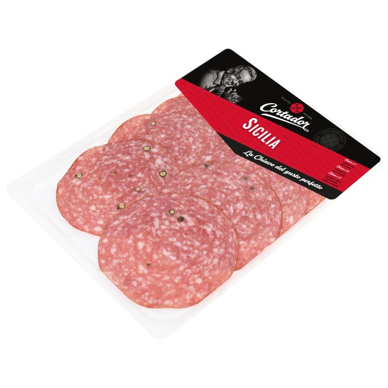 

Колбаса Cortador Sicilia сырокопчёная полусухая 70 г