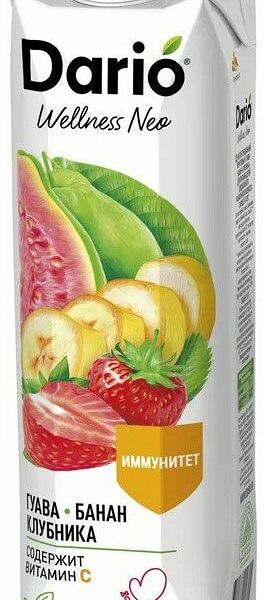 Нектар Dario Wellness Neo Гуава, банан, клубника 1 л